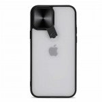 Wholesale Selfie Camera Lens Protection Case with Stand and Built-In Mirror for Apple iPhone 13 Mini (Black)