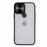 Wholesale Selfie Camera Lens Protection Case with Stand and Built-In Mirror for Apple iPhone 13 Pro 6.1 (Black)