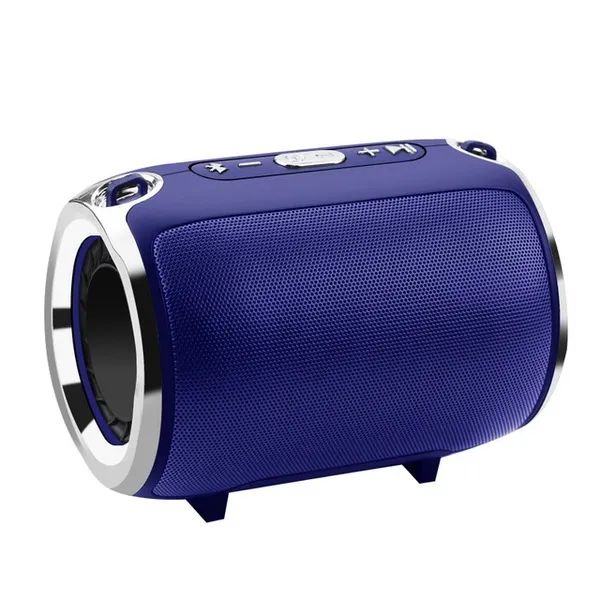 Wholesale High Bass Mini Drum LED Lights Portable Wireless Bluetooth Speaker L57 for Universal Cell Phone And Bluetooth Device (Blue)