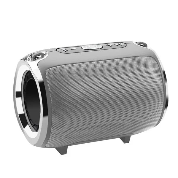 Wholesale High Bass Mini Drum LED Lights Portable Wireless Bluetooth Speaker L57 for Universal Cell Phone And Bluetooth Device (Gray)