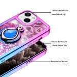 Wholesale Star Dust Liquid Armor Ring Stand Hybrid Case for Apple iPhone 13 Pro [6.1] (Hot Pink / Silver)