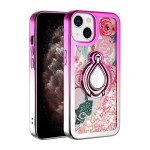 Star Dust Liquid Armor Ring Stand Hybrid Case for Apple iPhone 13 [6.1] (Hot Pink / Silver)