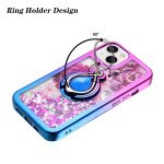 Wholesale Star Dust Liquid Armor Ring Stand Hybrid Case for Apple iPhone 13 Pro [6.1] (Hot Pink / Blue)