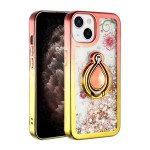 Star Dust Liquid Armor Ring Stand Hybrid Case for Apple iPhone 13 [6.1] (Rose Gold / Gold)