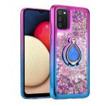 Wholesale Liquid Star Dust Glitter Dual Color Hybrid Protective Armor Ring Case Cover for Samsung Galaxy A32 4G (Pink/Blue)