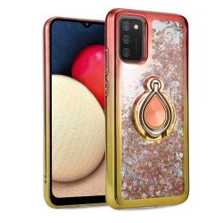 Liquid Star Dust Glitter Dual Color Hybrid Protective Armor Ring Case Cover for Samsung Galaxy A32 4G (RoseGold/Gold) Liquid Star Dust Glitter Dual Color Hybrid Protective Armor Ring Case Cover for Samsung Galaxy A32 4G (RoseGold/Gold)