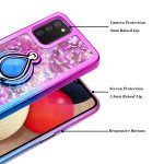 Wholesale Liquid Star Dust Glitter Dual Color Hybrid Protective Armor Ring Case Cover for Samsung Galaxy A02s (Pink/Blue)