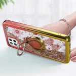 Wholesale Liquid Star Dust Glitter Dual Color Hybrid Protective Armor Ring Case Cover for Samsung Galaxy A22 4G (RoseGold/Gold)