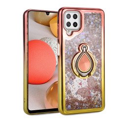 Liquid Star Dust Glitter Dual Color Hybrid Protective Armor Ring Case Cover for Samsung Galaxy A22 4G (RoseGold/Gold) Liquid Star Dust Glitter Dual Color Hybrid Protective Armor Ring Case Cover for Samsung Galaxy A22 4G (RoseGold/Gold)