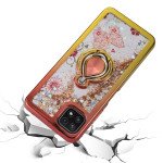 Wholesale Liquid Star Dust Glitter Dual Color Hybrid Protective Armor Ring Case Cover for Samsung Galaxy A22 5G (RoseGold/Gold)