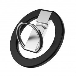 Magnetic Ring Holder Stand Grip 360 Rotating Foldable Adjustable Kickstand for MagSafe for Universal Cell Phone (Black)