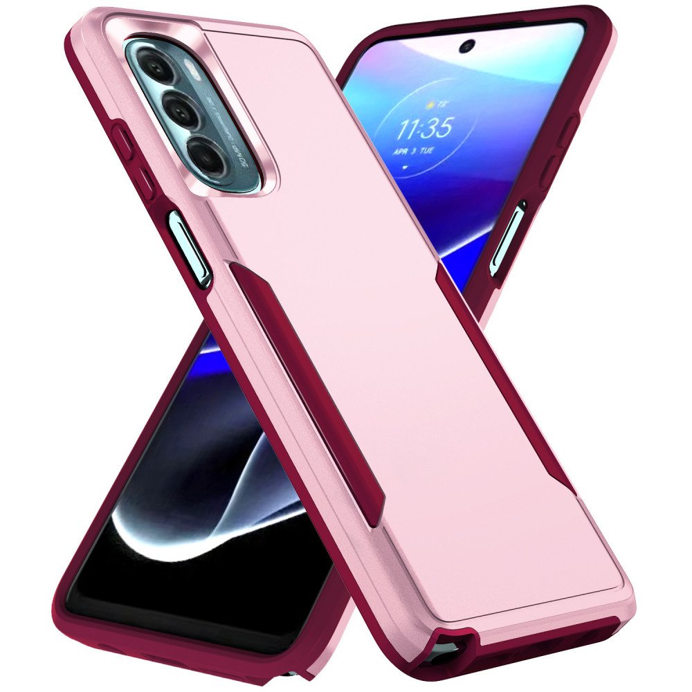Wholesale Heavy Duty Strong Armor Hybrid Trailblazer Case Cover for Motorola  G Stylus 4G 2022 (Hot Pink)