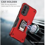 Wholesale Heavy Duty Strong Shockproof Magnetic Plate Ring Stand Hybrid Grip Case Cover for Motorola Edge 2022 (Red)