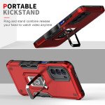 Wholesale Heavy Duty Strong Shockproof Magnetic Plate Ring Stand Hybrid Grip Case Cover for Motorola Edge Plus 2022 (Red)