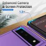 Wholesale Heavy Duty Strong Armor Hybrid Trailblazer Case Cover for Google Pixel 6 (Purple)