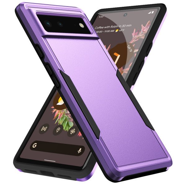 Wholesale Heavy Duty Strong Armor Hybrid Trailblazer Case Cover for Google Pixel 6 (Purple)