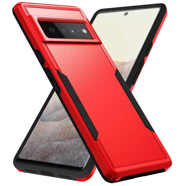 Wholesale Heavy Duty Strong Armor Hybrid Trailblazer Case Cover for Google Pixel 6 Pro (Red)