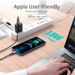 Wholesale MFI iOS iPhone Lightning 2in1 Choetech House Charger 18W PD QC Adapter with MFI USB-C to Lightning Cable for iPhone Device (Black)