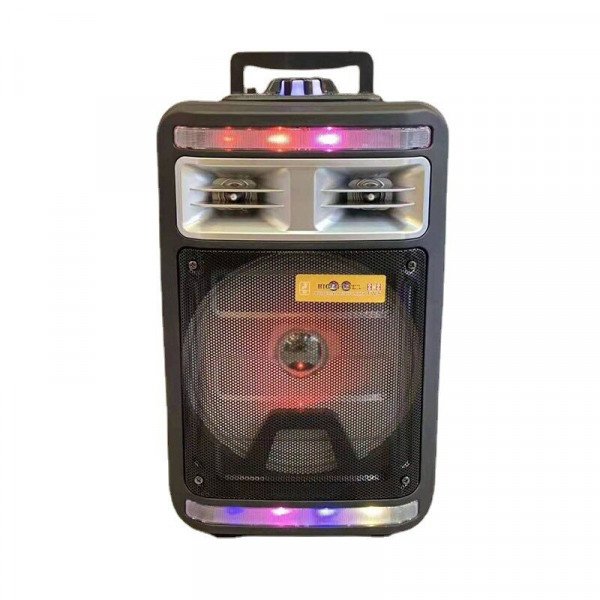 Wholesale Large Trolley with Wheel RGB LED Lights Wireless Portable Bluetooth Speaker QS-4000 for Universal Cell Phone And Bluetooth Device (Black)