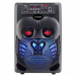 Gorilla Face LED Light Large Wireless Portable Bluetooth Speaker with Microphone QS-2820 for Universal Cell Phone And Bluetooth Device (Black)