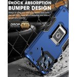 Wholesale Heavy Duty Strong Shockproof Magnetic Plate Ring Stand Hybrid Grip Case Cover for T-Mobile Revvl 6 5G (Blue)