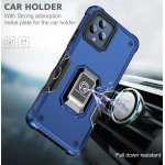 Wholesale Heavy Duty Strong Shockproof Magnetic Plate Ring Stand Hybrid Grip Case Cover for T-Mobile Revvl 6 5G (Blue)