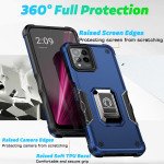 Wholesale Heavy Duty Strong Shockproof Magnetic Plate Ring Stand Hybrid Grip Case Cover for T-Mobile Revvl 6 Pro 5G (Red)