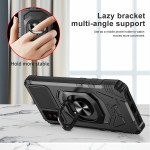 Wholesale Double Layer Tech Armor Rotating Cube Ring Holder Kickstand Magnetic Car Mount Plate Armor Case for TCL 30 T (Black)