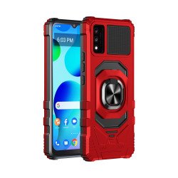 Double Layer Tech Armor Rotating Cube Ring Holder Kickstand Magnetic Car Mount Plate Armor Case for TCL 30 T (Red) Double Layer Tech Armor Rotating Cube Ring Holder Kickstand Magnetic Car Mount Plate Armor Case for TCL 30 T (Red)