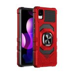 Wholesale Double Layer Tech Armor Rotating Cube Ring Holder Kickstand Magnetic Car Mount Plate Armor Case for TCL 30 Z (Red)