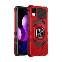 Double Layer Tech Armor Rotating Cube Ring Holder Kickstand Magnetic Car Mount Plate Armor Case for TCL 30 Z (Red) Double Layer Tech Armor Rotating Cube Ring Holder Kickstand Magnetic Car Mount Plate Armor Case for TCL 30 Z (Red)