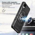 Wholesale Double Layer Tech Armor Rotating Cube Ring Holder Kickstand Magnetic Car Mount Plate Armor Case for TCL 30 Z (Black)