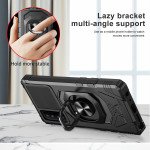 Wholesale Double Layer Tech Armor Rotating Cube Ring Holder Kickstand Magnetic Car Mount Plate Armor Case for TCL Stylus 5G (Navy Blue)