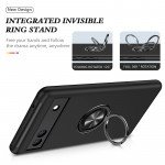 Wholesale Dual Layer Armor Hybrid Stand Ring Case for Google Pixel 6a (Black)