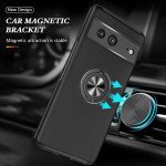 Wholesale Dual Layer Armor Hybrid Stand Ring Case for Google Pixel 7 (Black)