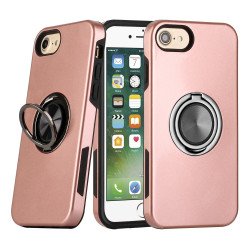 Dual Layer Armor Hybrid Stand Ring Case for Apple iPhone 8 / 7 / SE (2020) (Rose Gold)