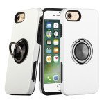 Dual Layer Armor Hybrid Stand Ring Case for Apple iPhone 8 / 7 / SE (2020) (White)