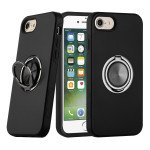 Wholesale Dual Layer Armor Hybrid Stand Ring Case for Apple iPhone 8 / 7 / SE (2020) (Black)