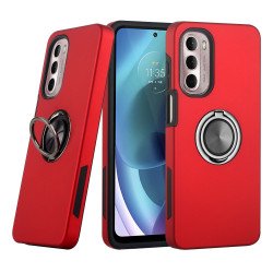 Dual Layer Armor Hybrid Stand Ring Case for Motorola Moto G Stylus 5G 2022 (Red)