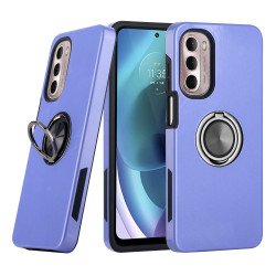 Dual Layer Armor Hybrid Stand Ring Case for Motorola Moto G Stylus 4G 2022 (Purple)