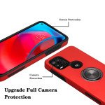 Wholesale Dual Layer Armor Hybrid Stand Ring Case for Motorola Moto G Stylus 5G 2021 (Red)