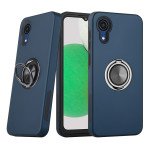 Dual Layer Armor Hybrid Stand Ring Case for Samsung A03 Core (Navy Blue)