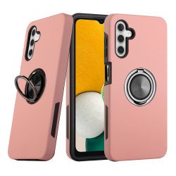 Dual Layer Armor Hybrid Stand Ring Case for Samsung A13 5G (Rose Gold)