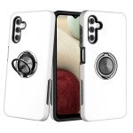 Dual Layer Armor Hybrid Stand Ring Case for Samsung Galaxy S22 Ultra 5G (White)
