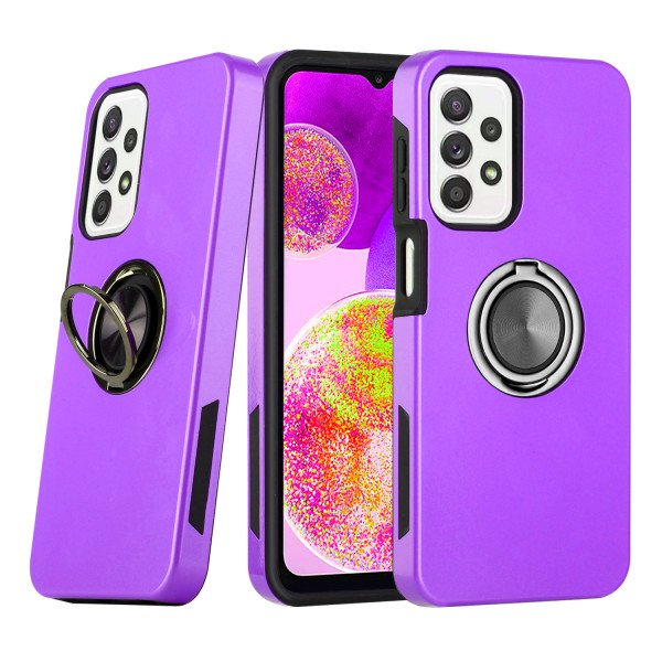 Wholesale Dual Layer Armor Hybrid Stand Ring Case for Samsung Galaxy A23 (Purple)