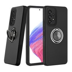 Dual Layer Armor Hybrid Stand Ring Case for Samsung Galaxy A53 5G (Black)