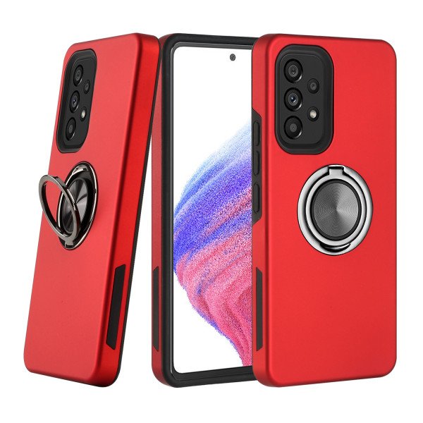 Wholesale Dual Layer Armor Hybrid Stand Ring Case for Samsung Galaxy A53 5G (Red)