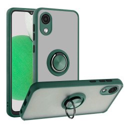 Tuff Slim Armor Hybrid Ring Stand Case for Samsung A03 Core (Dark Green)