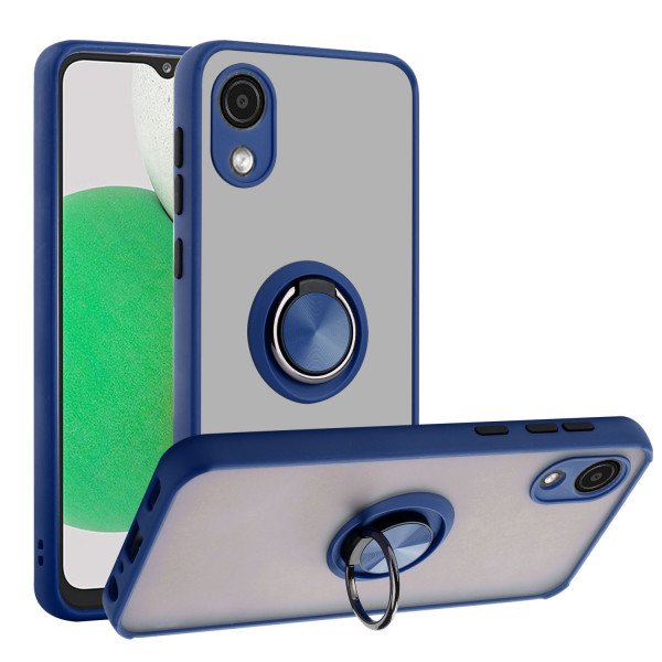 Wholesale Tuff Slim Armor Hybrid Ring Stand Case for Samsung A03 Core (Navy Blue)