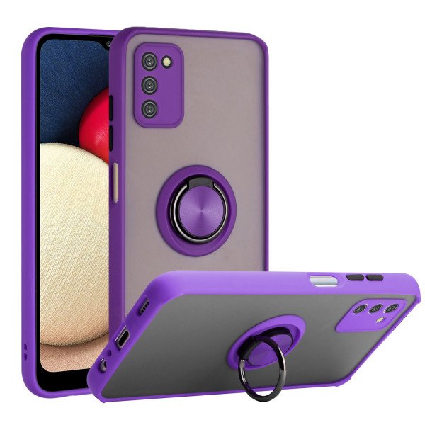 Wholesale Tuff Slim Armor Hybrid Ring Stand Case for Samsung Galaxy A03s (International) (Purple)